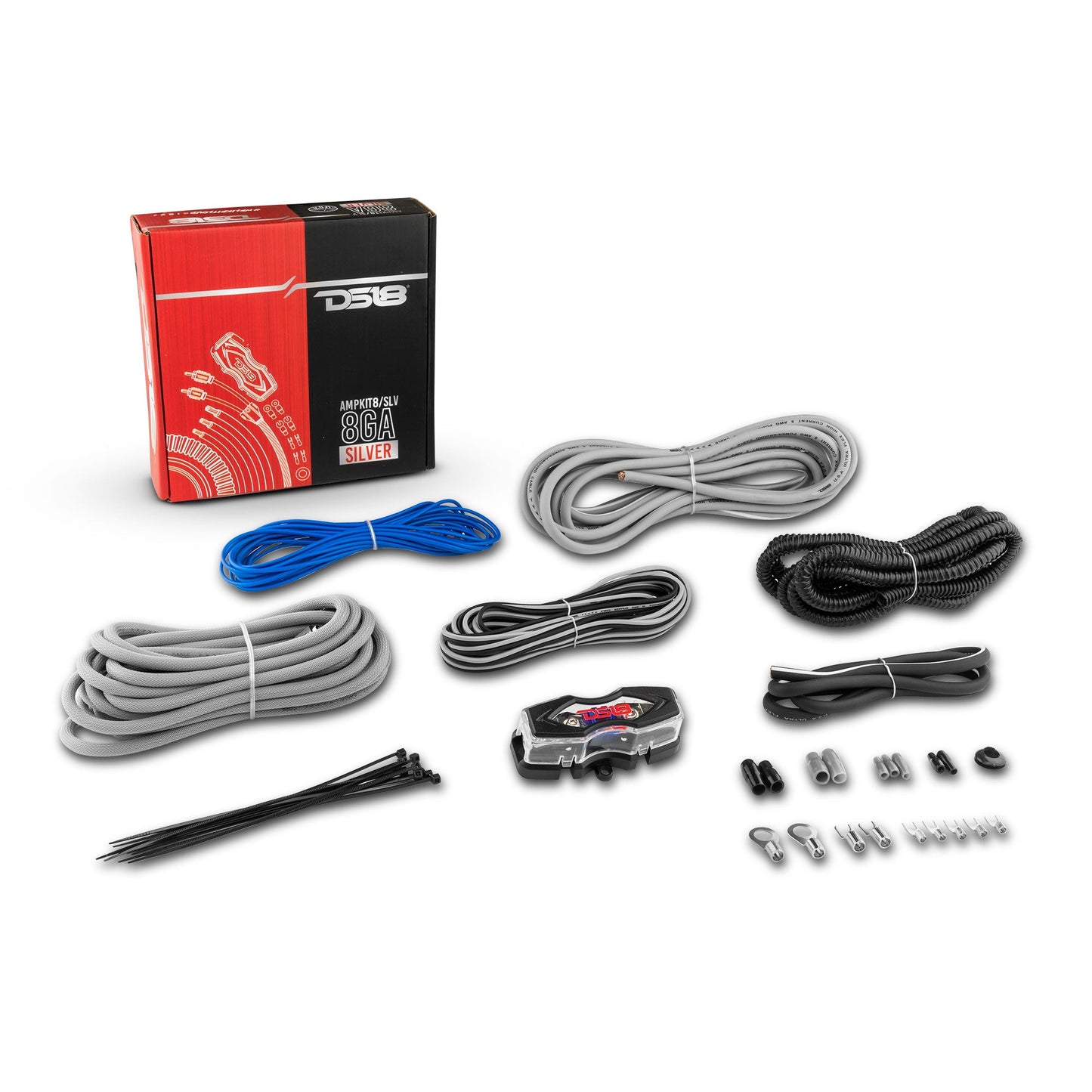 8-GA CCA Amplifier Installation Kit - SILVER