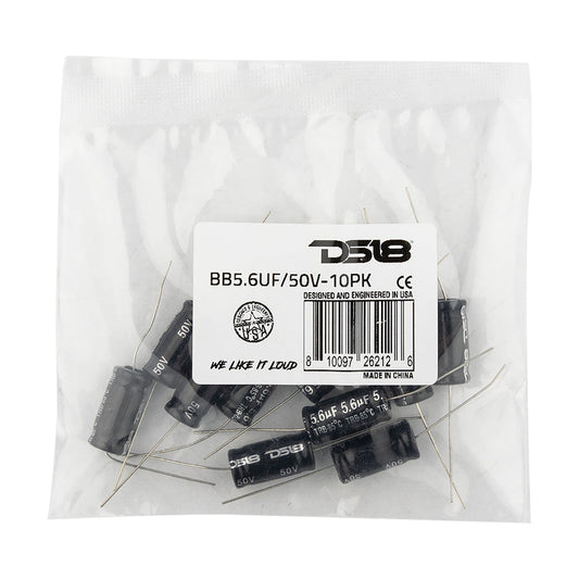 DS18 BB5.6UF/50V-10PK Bass Blocker 7KHz @ 4 ohms or 3.5KHz @ 8 ohms 6DB/OCT Driver 10PCK