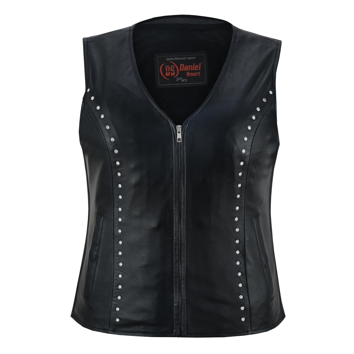 Biker Babe Women's Studded Leather Motorcycle Vest