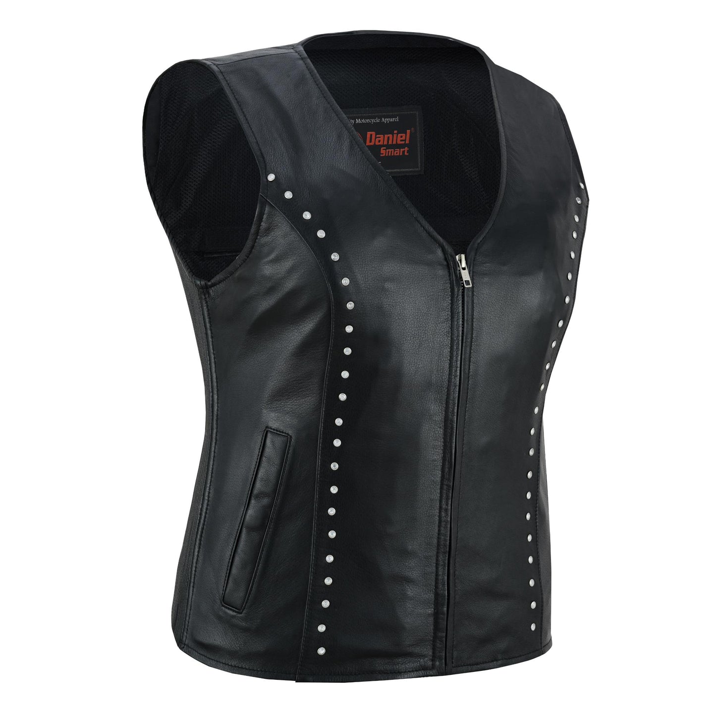 Biker Babe Women's Studded Leather Motorcycle Vest
