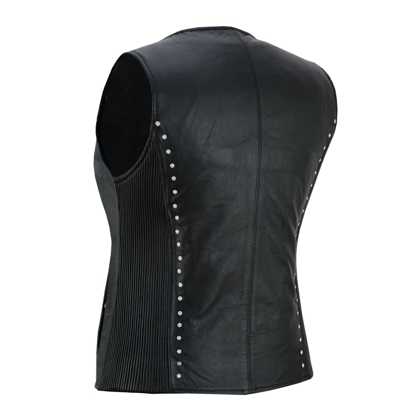 Biker Babe Women's Studded Leather Motorcycle Vest