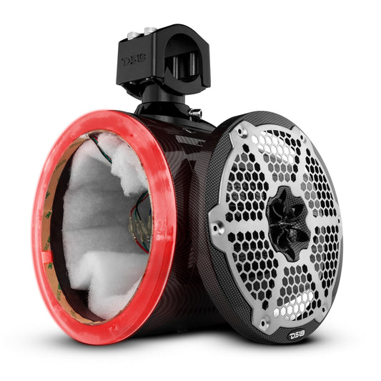 NXL 8" Marine and Powersports Empty Tower LED RGB Lights -Black Carbon Fiber