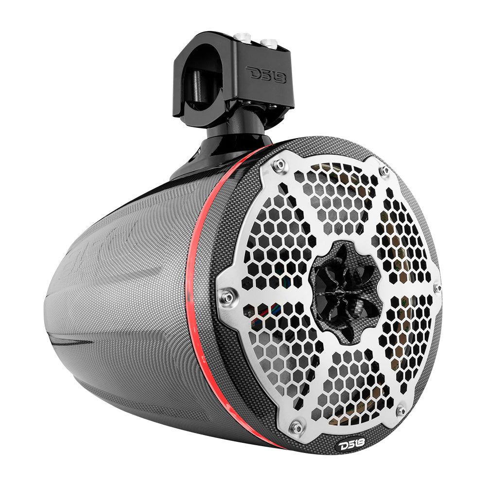 NXL 8" Marine and Powersports Empty Tower LED RGB Lights -Black Carbon Fiber