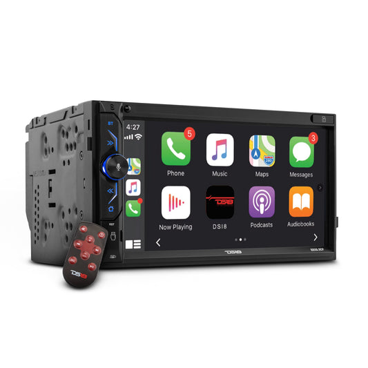 6.9" Touchscreen Mechless Double-DIN Headunit with Bluetooth, USB, Mirror Link And Car play