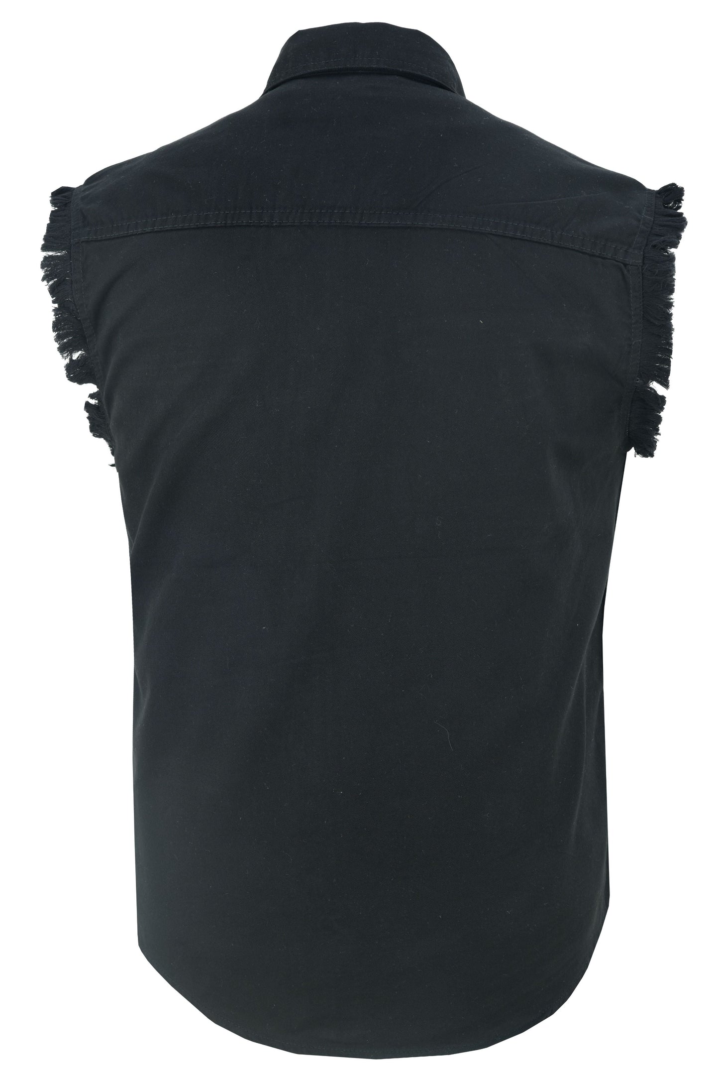 Men's Black Lightweight Sleeveless Denim Shirt