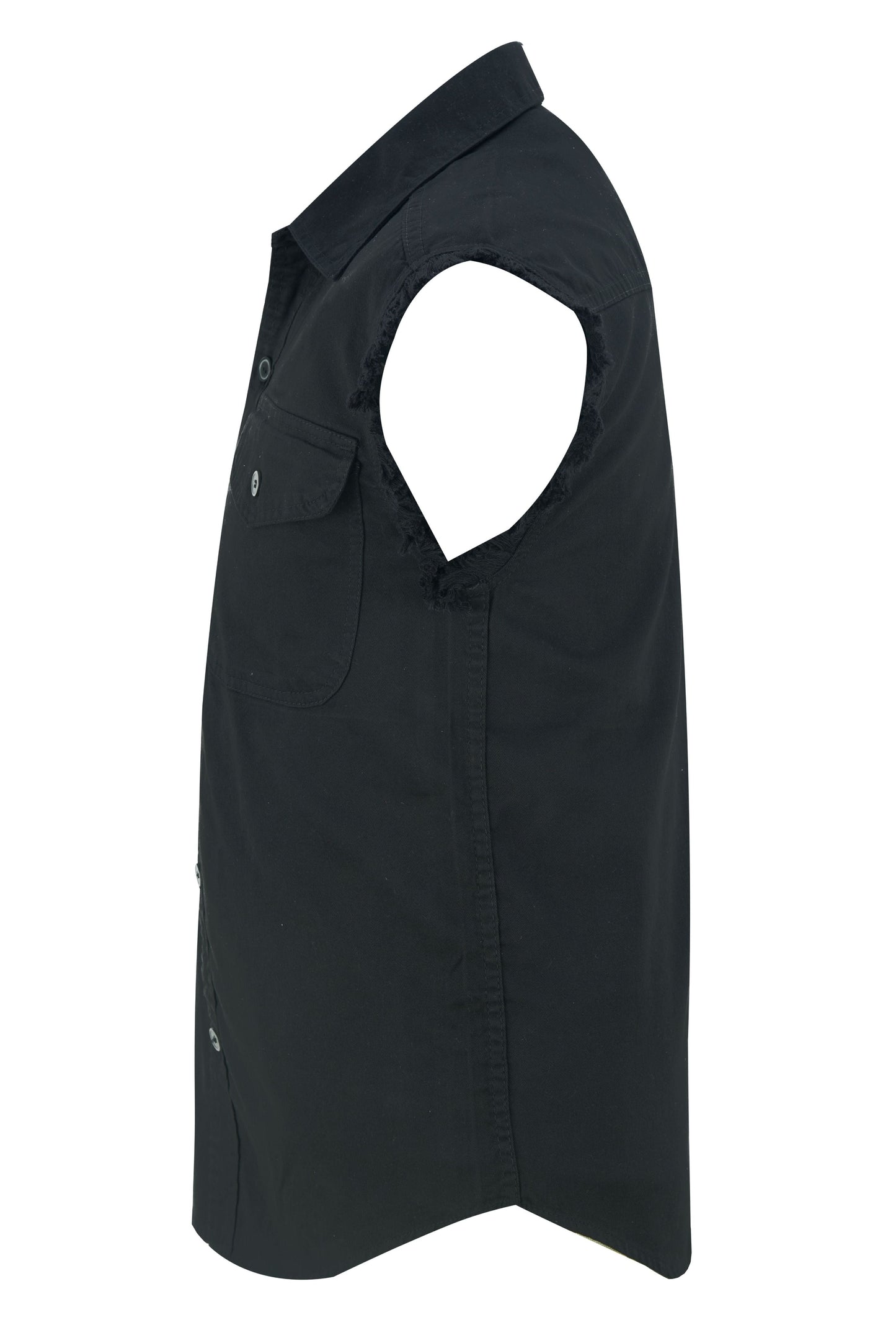 Men's Black Lightweight Sleeveless Denim Shirt