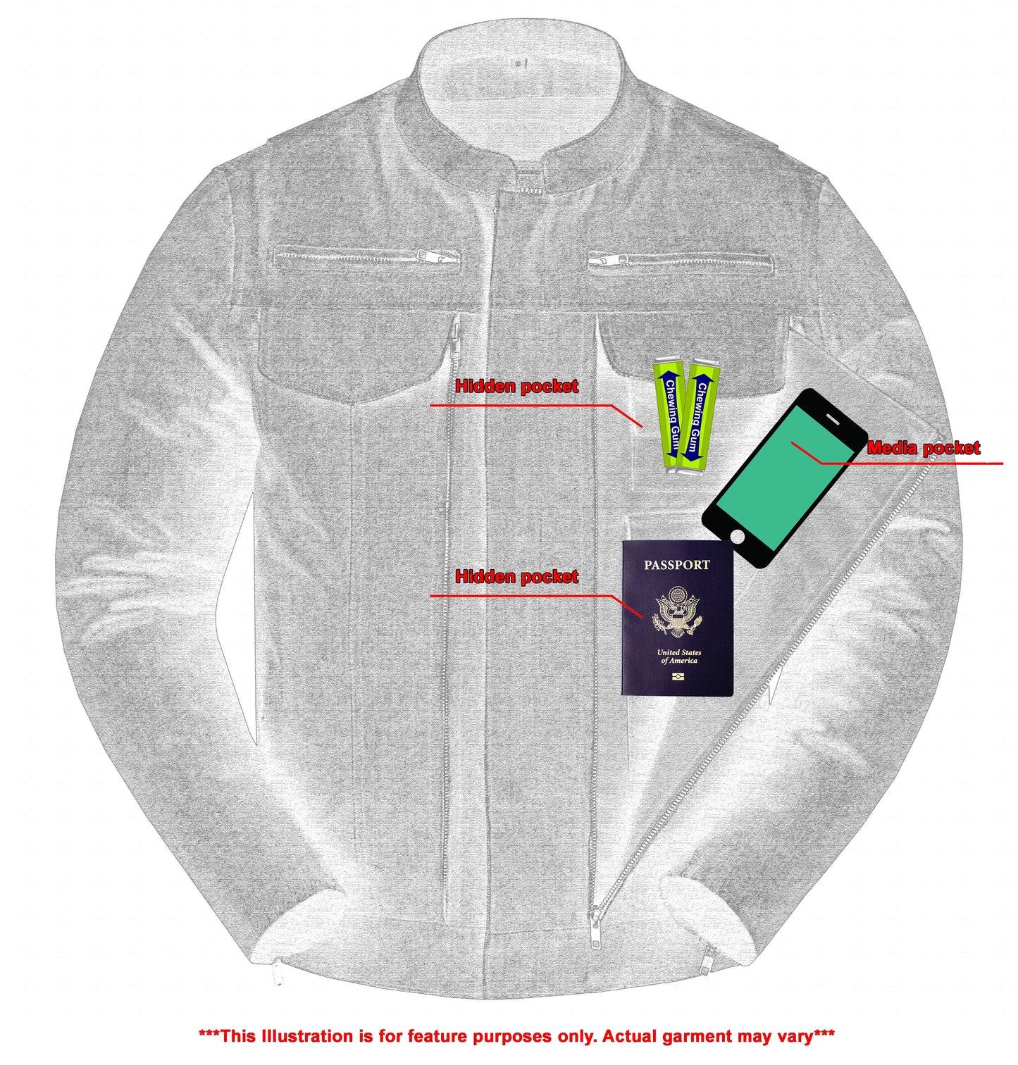 Mens Rough Rub-Off Denim Jacket