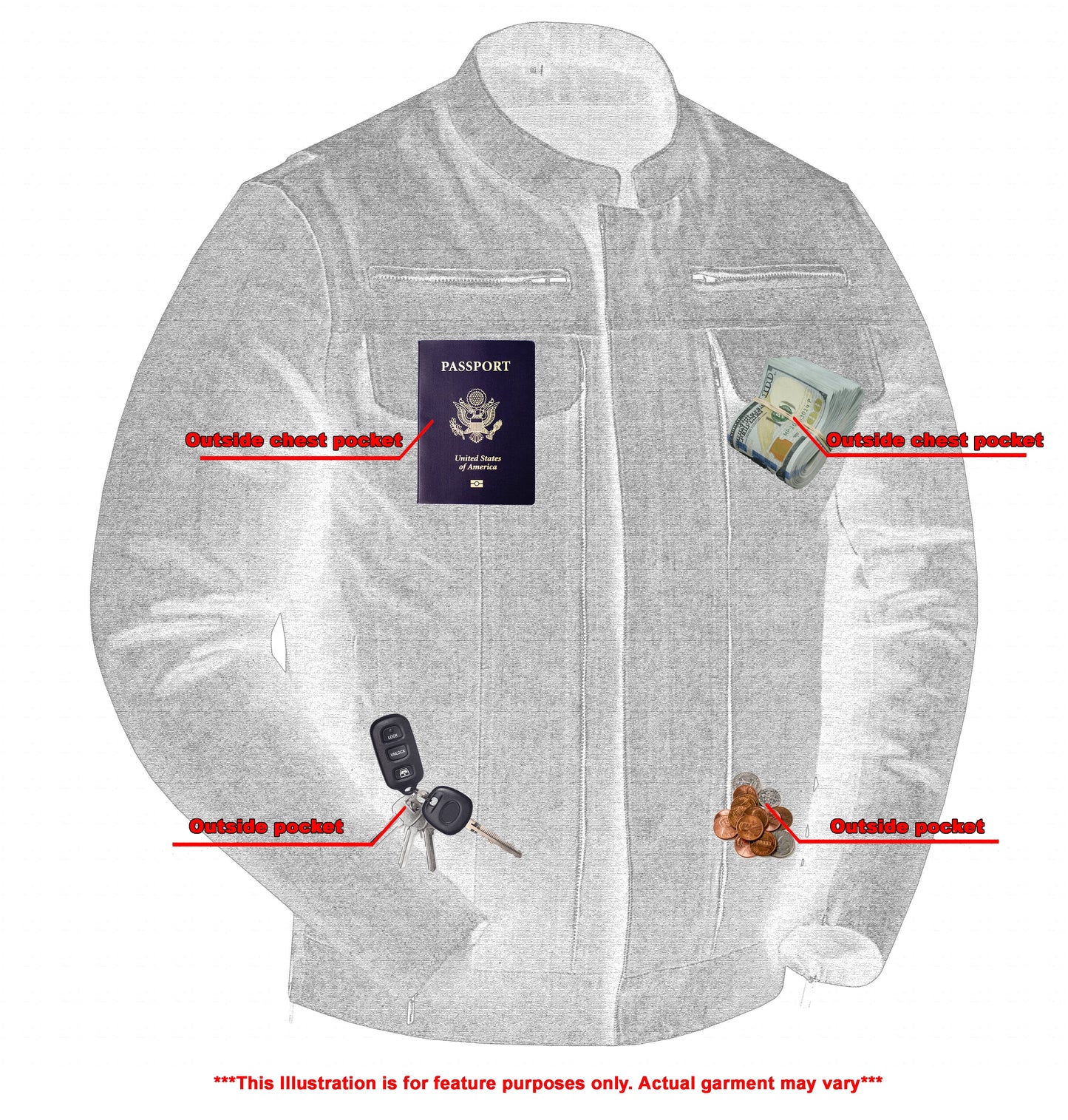 Mens Rough Rub-Off Denim Jacket