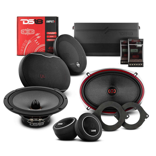 DS18 2012-2021 RAM 2500 Crew and Quad Cab Front and Back Doors Speakers Best Upgrade/Replacement Package 1800 Watts