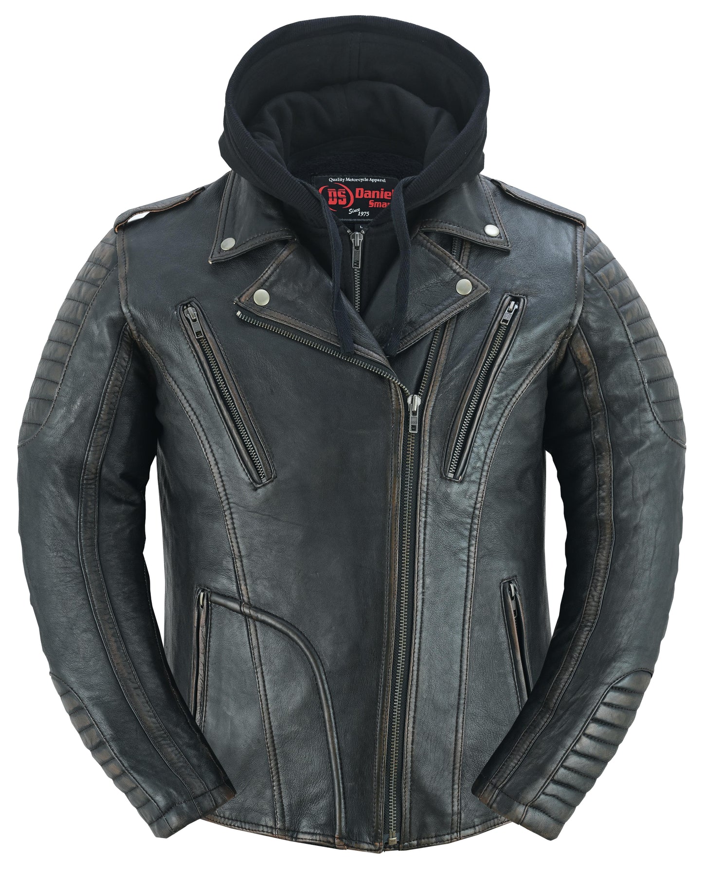 Women's Lightweight Drum Dyed Distressed Naked Lambskin M/C Jac