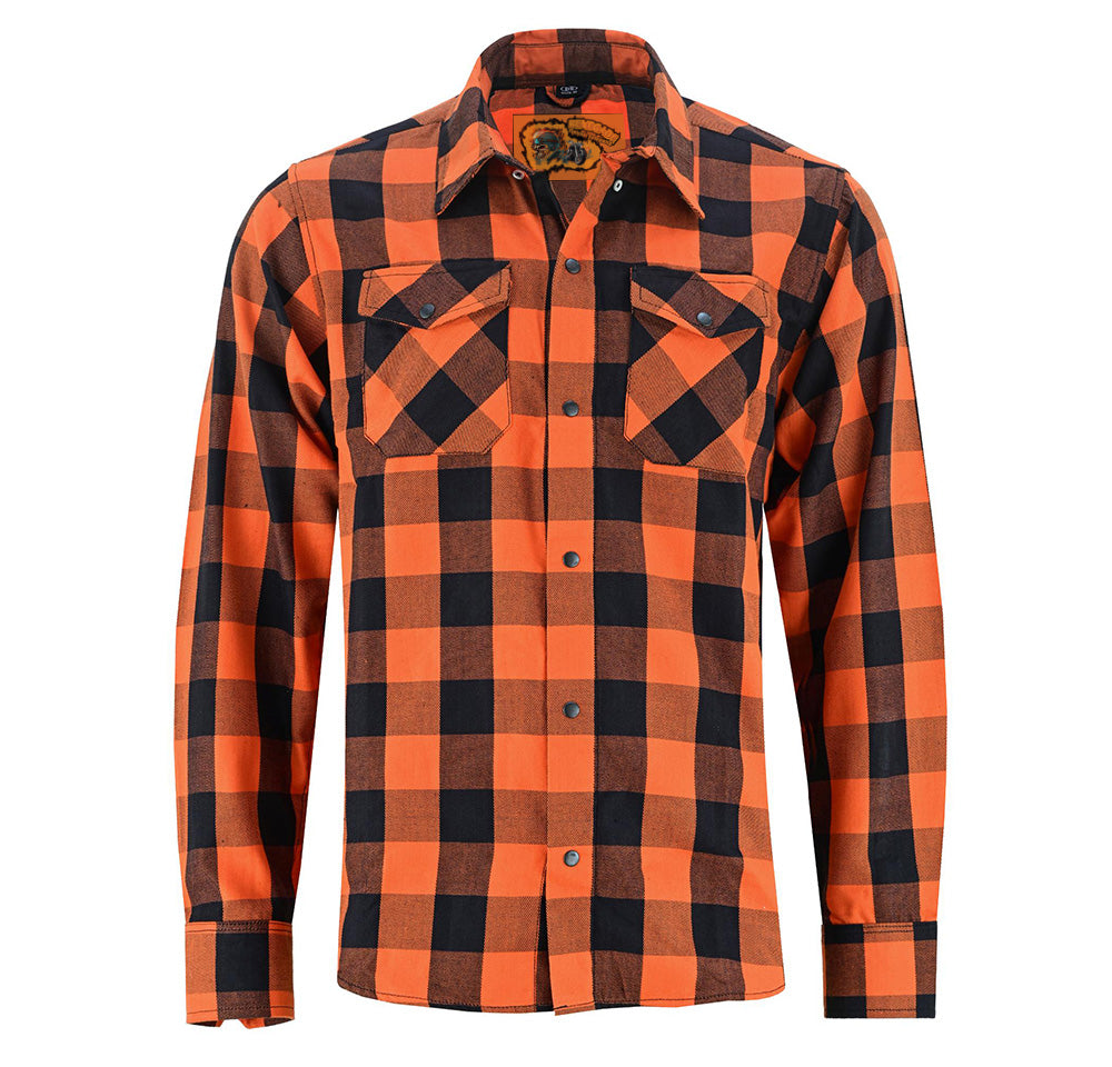 Flannel Shirt - Orange and Black