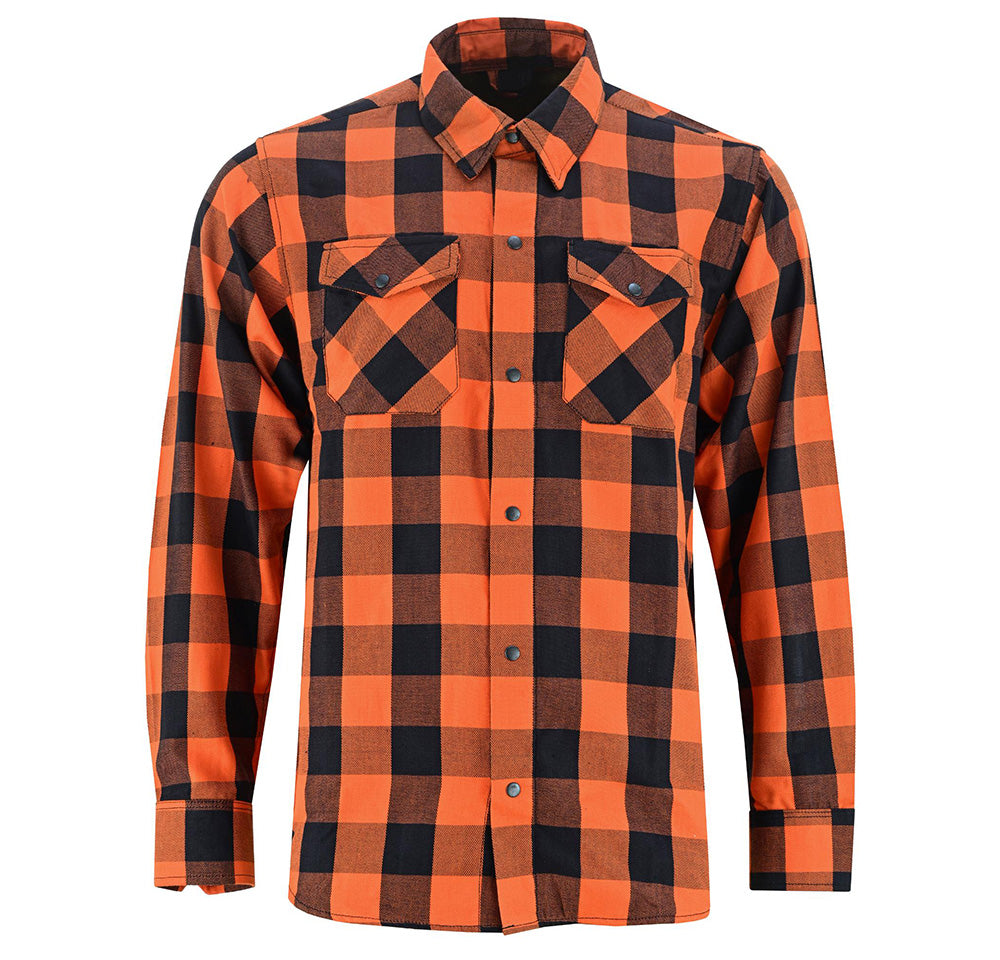 Flannel Shirt - Orange and Black