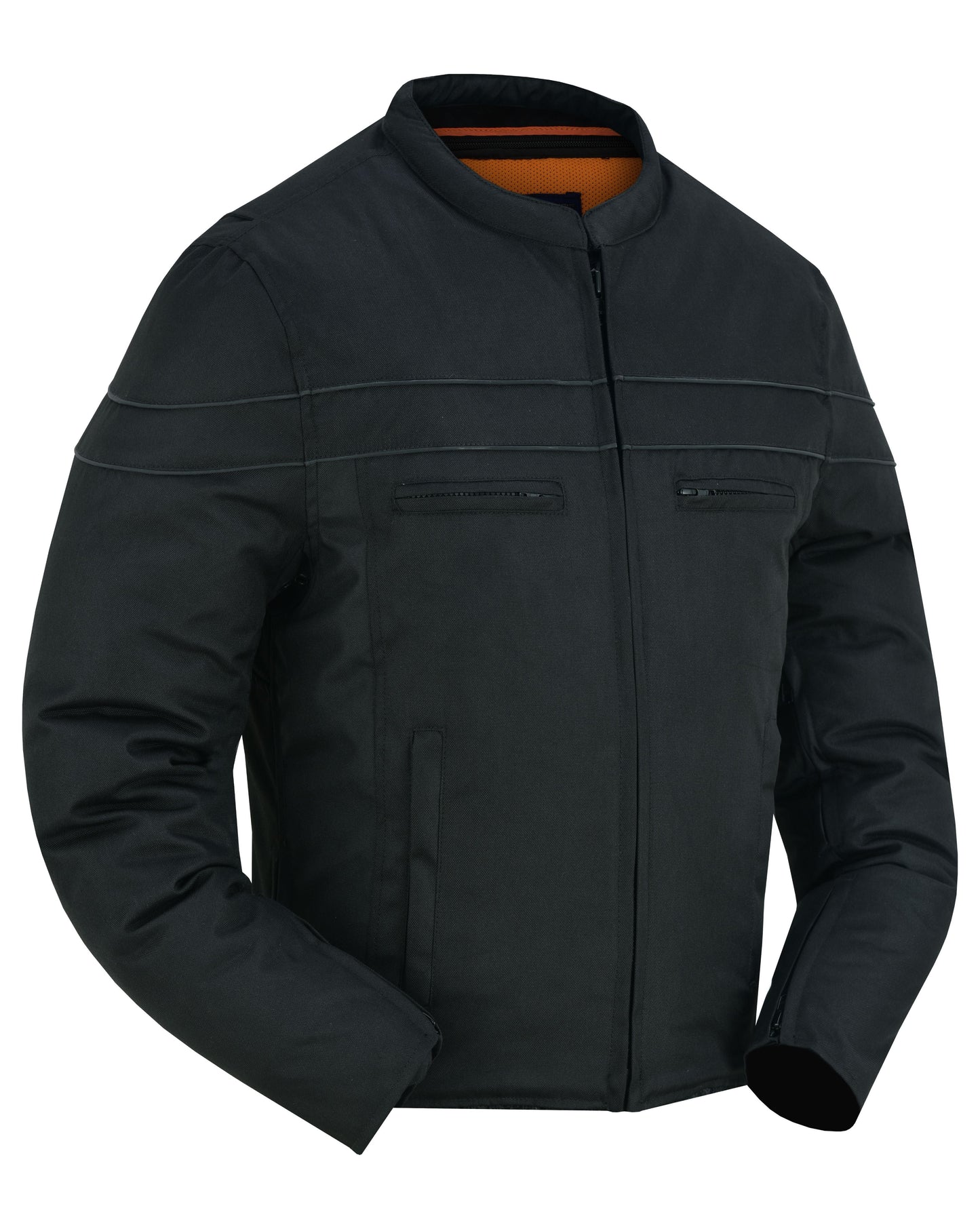 All-Season Men's Textile  Motorcycle Jacket with Reflective Stripes