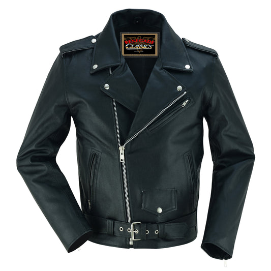 Dawn Rider Men's Premium Black Leather Motorcycle Jacket
