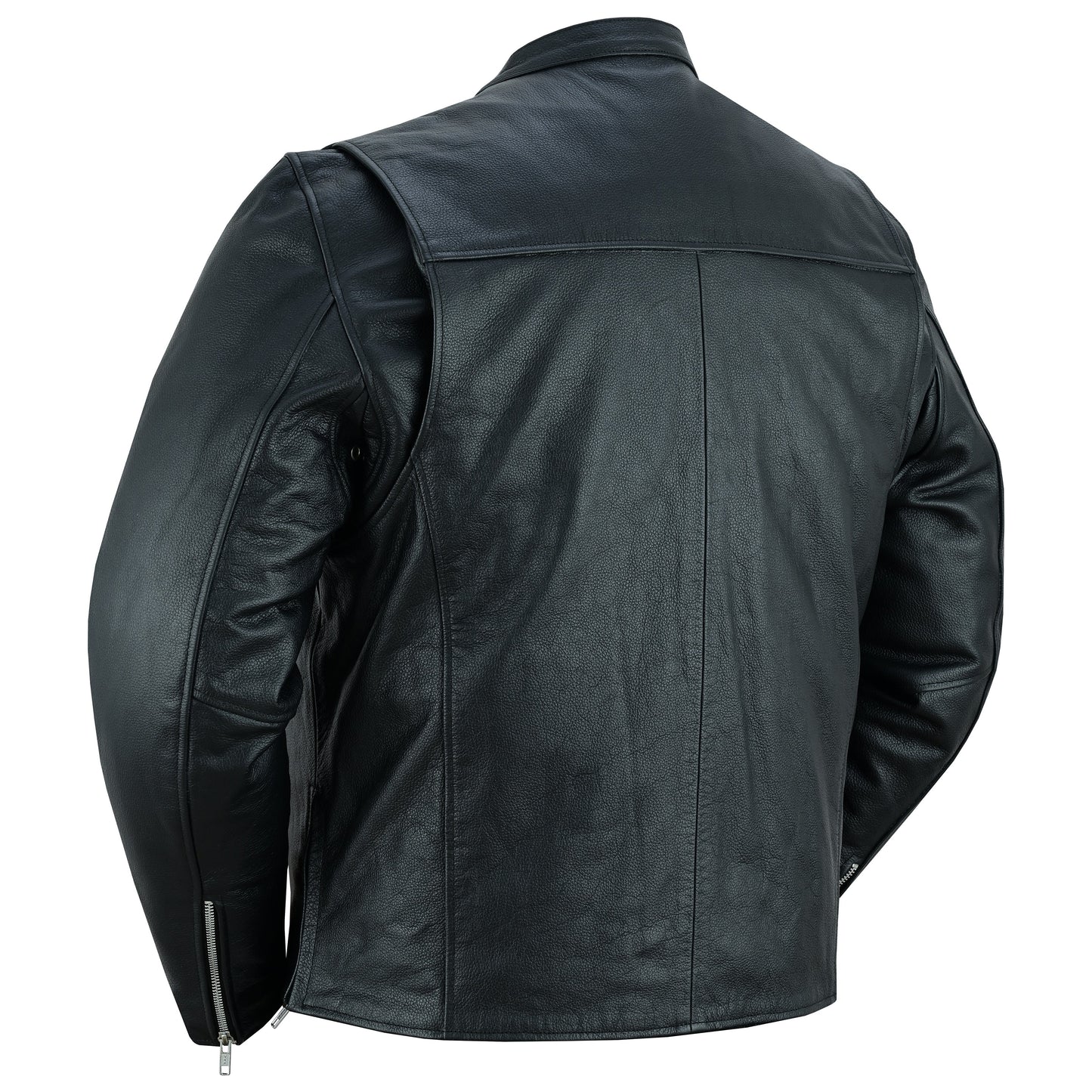 Men's Classic Black Scooter Leather Jacket