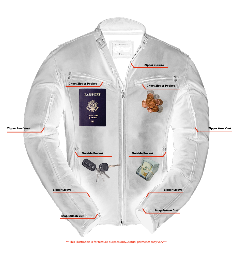 Men's Lightweight Drum Dyed Naked Lambskin Jacket - Black