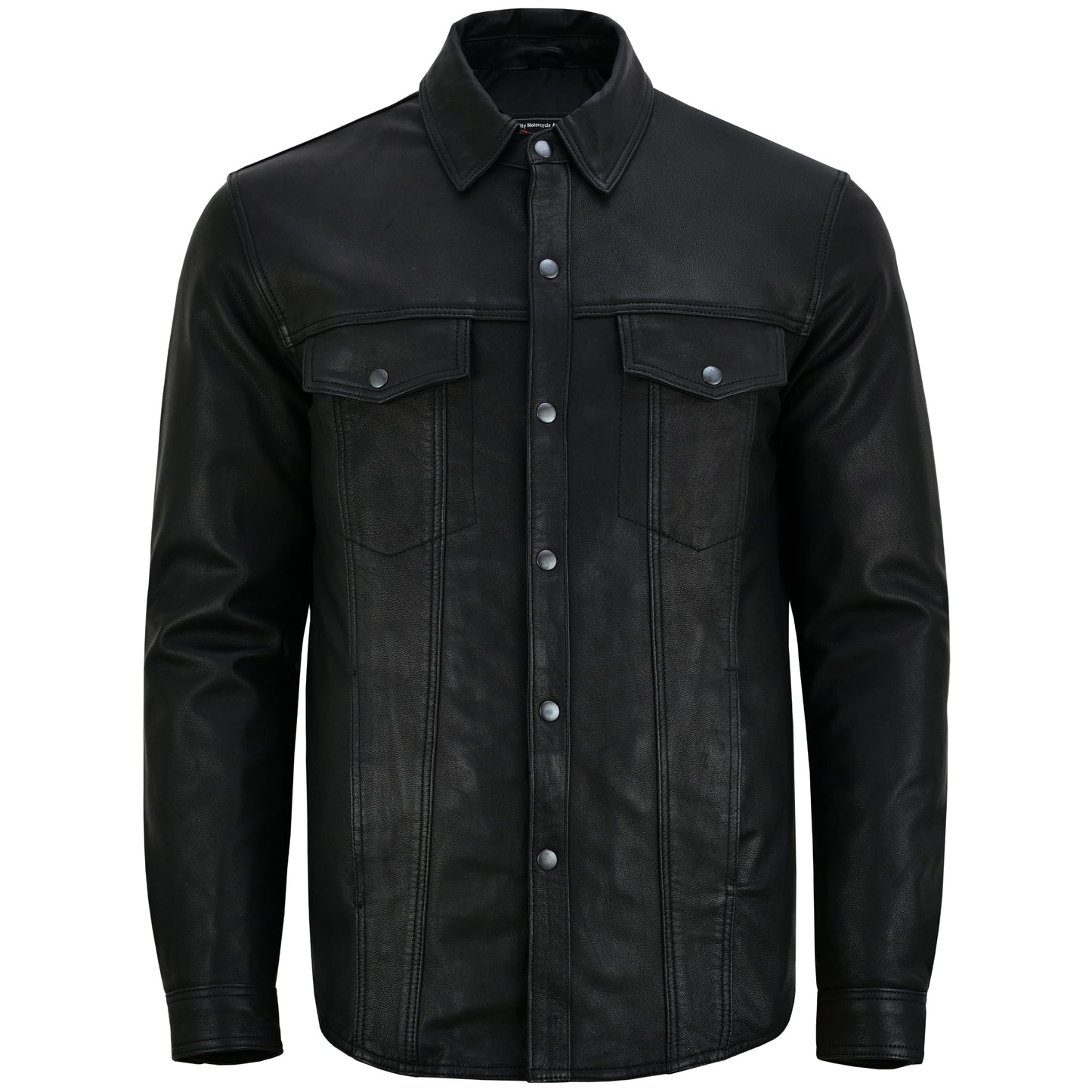 Men's Premium Lightweight  Black Leather Shirt