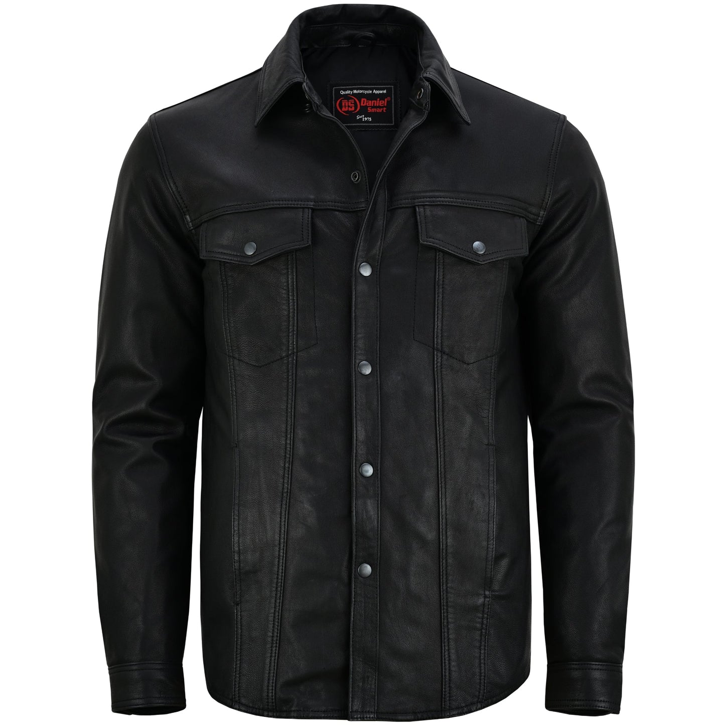 Men's Premium Lightweight  Black Leather Shirt