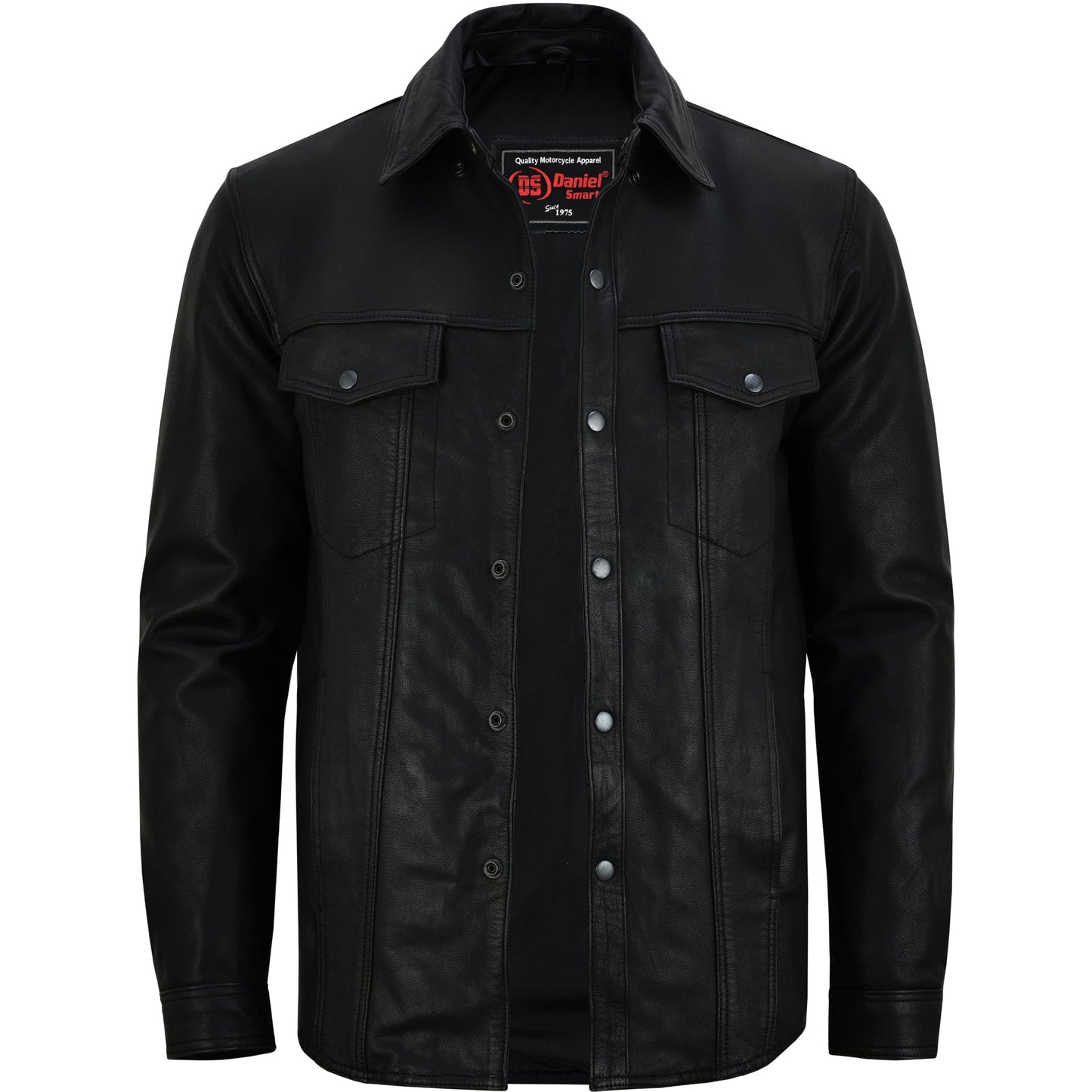 Men's Premium Lightweight  Black Leather Shirt