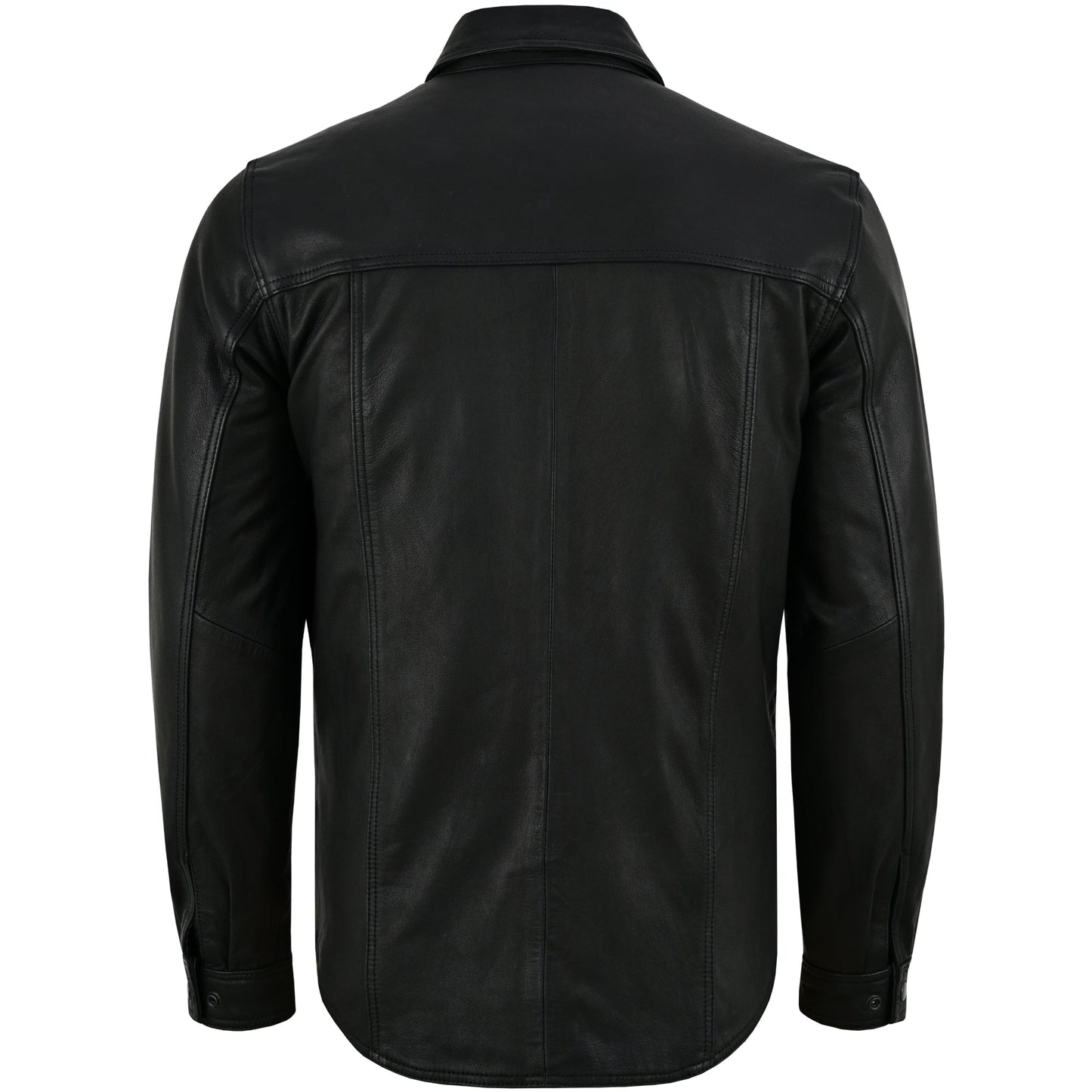 Men's Premium Lightweight  Black Leather Shirt