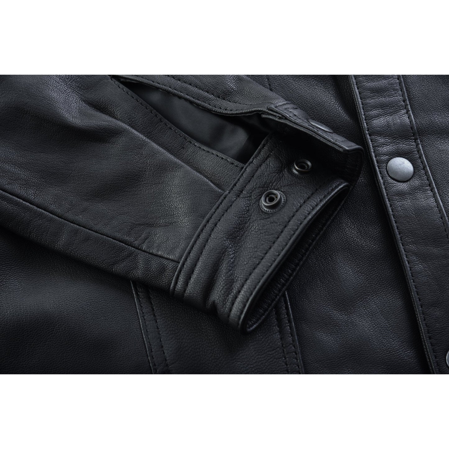 Men's Premium Lightweight  Black Leather Shirt