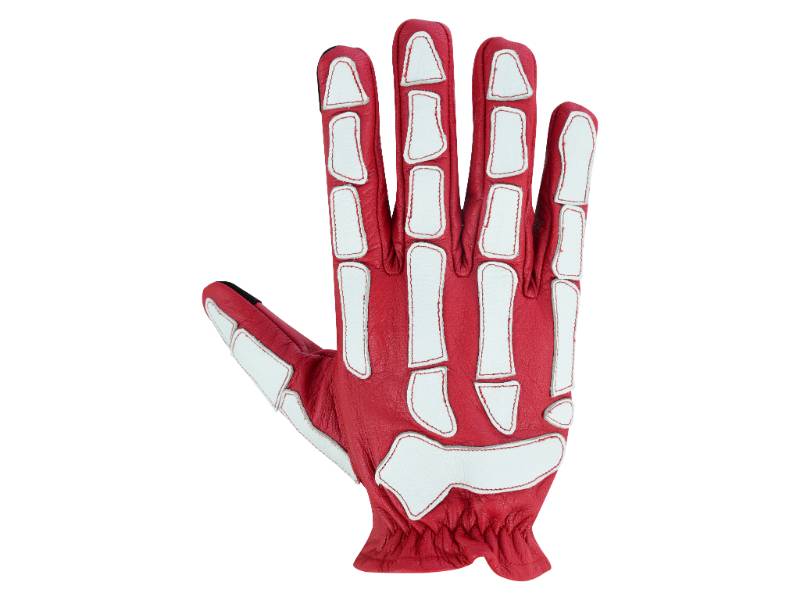 Skeletal Grip Red and White Skeleton Design Riding Glove