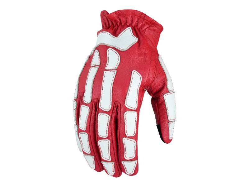 Skeletal Grip Red and White Skeleton Design Riding Glove