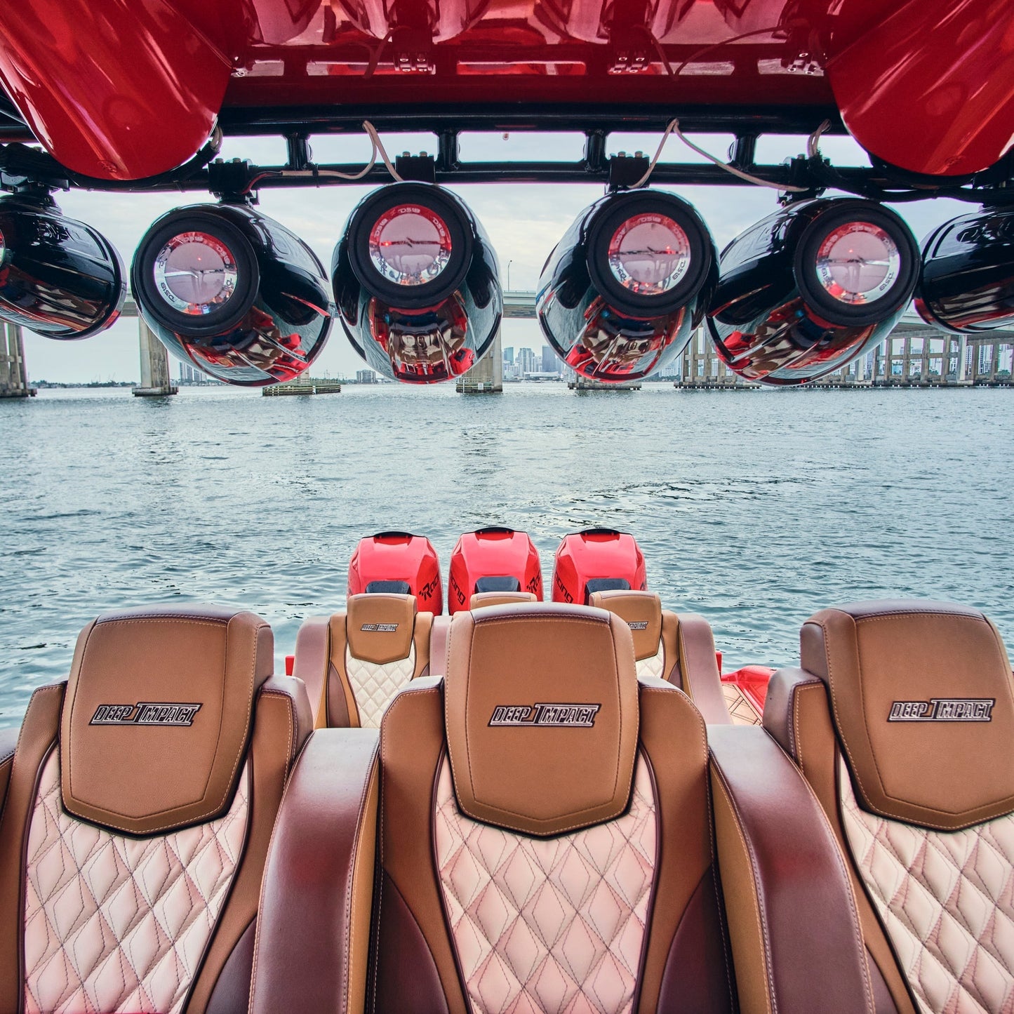 NXL 10" Neodymium Marine and Powersports Towers with Built-in Passive Radiator, 1" Driver and LED RGB Lights 300 Watts Rms