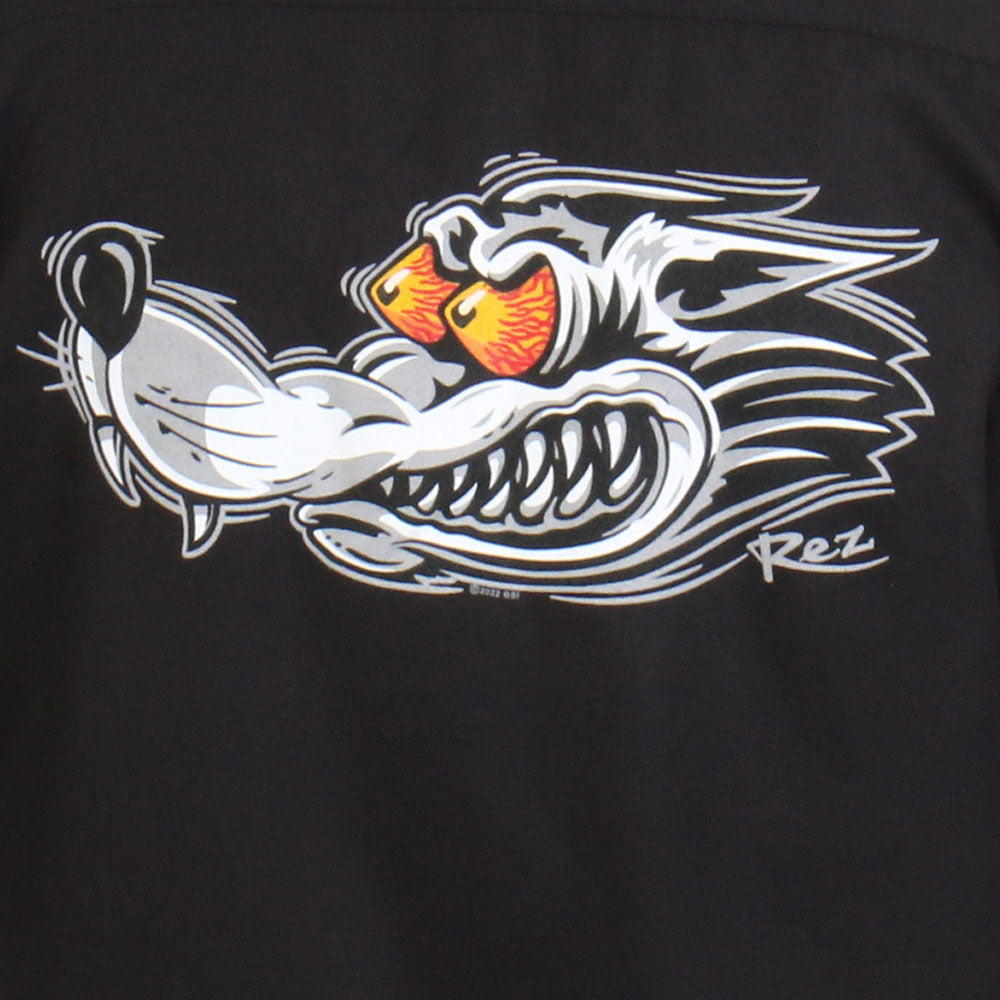 Hot Leathers FLM2115 Men's 'Black Race Wolf' Long Sleeve Flannel