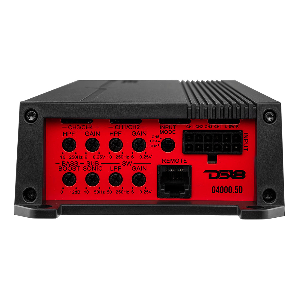 GEN-X 5-Channel Class D Amplifier 130 x 4 @ 4-Ohm + 900 x 1 @ 1-Ohm Watts Rms