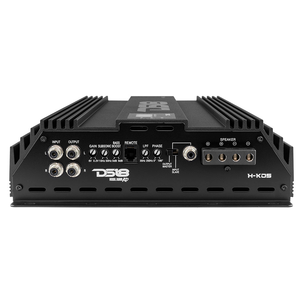 HOOLIGAN KO 1-Channel Amplifier with Voltmeter 5000 Watts Rms @ 1-Ohm Made In Korea Black