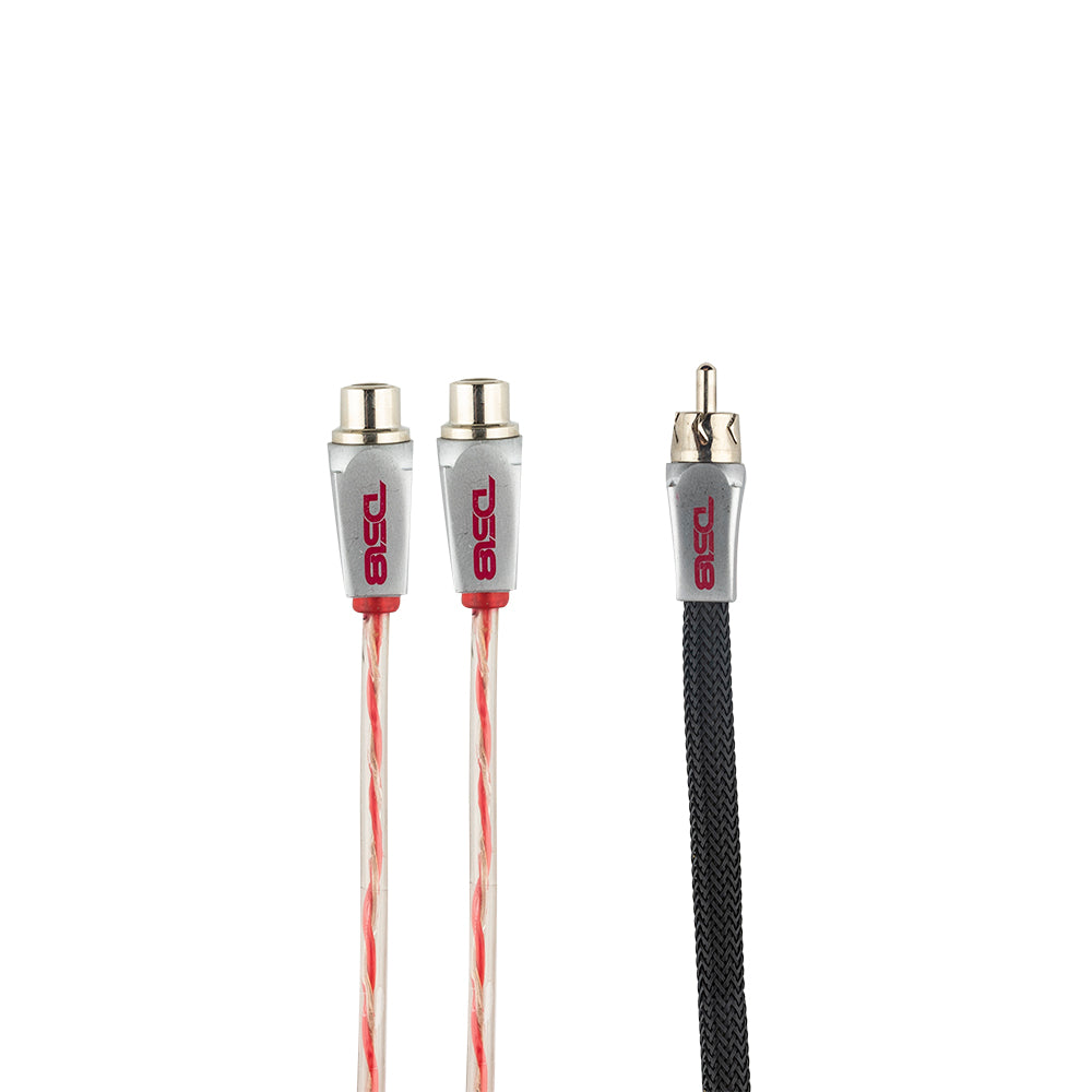 Level 3 RCA 100% Copper OFC Y Connector  2 FEMALE to 1 MALE - BLACK - RED