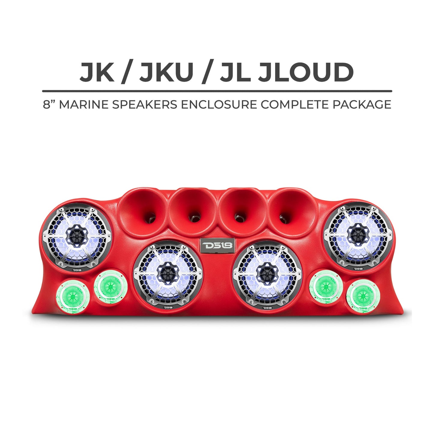 DS18 J-LOUD Jeep Wrangler JK/JKU/JL Loaded Sound Bar System, Black / White