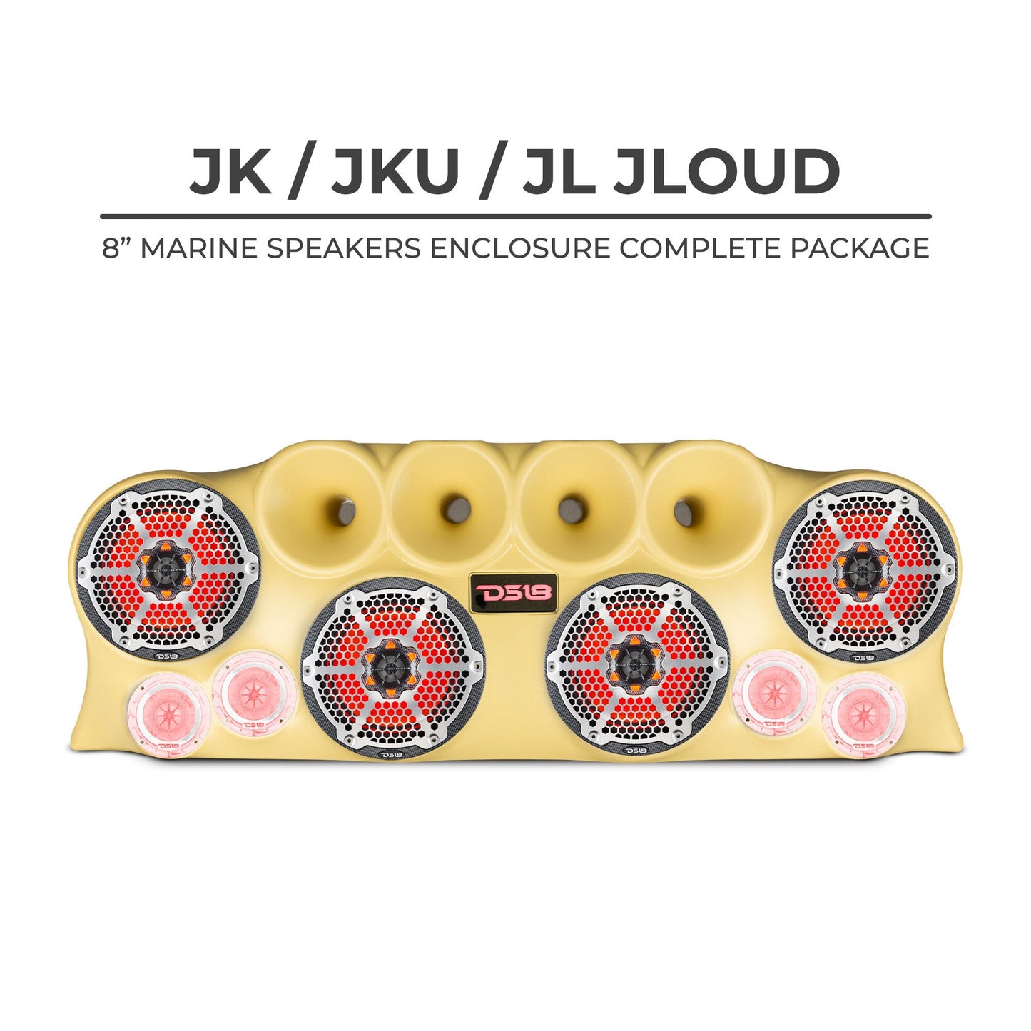 DS18 J-LOUD Jeep Wrangler JK/JKU/JL Loaded Sound Bar System, Black / White