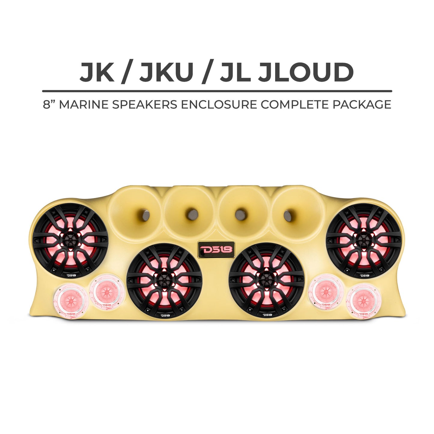 DS18 J-LOUD Jeep Wrangler JK/JKU/JL Loaded Sound Bar System, Black / White