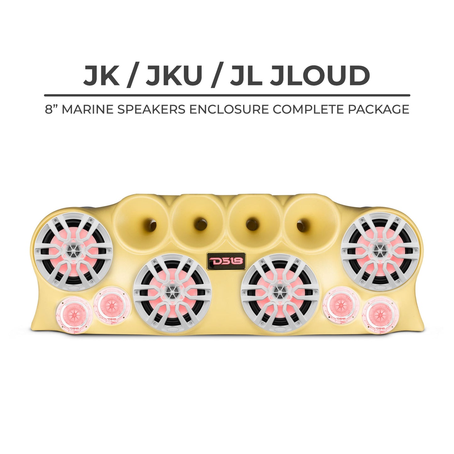 DS18 J-LOUD Jeep Wrangler JK/JKU/JL Loaded Sound Bar System, Black / White