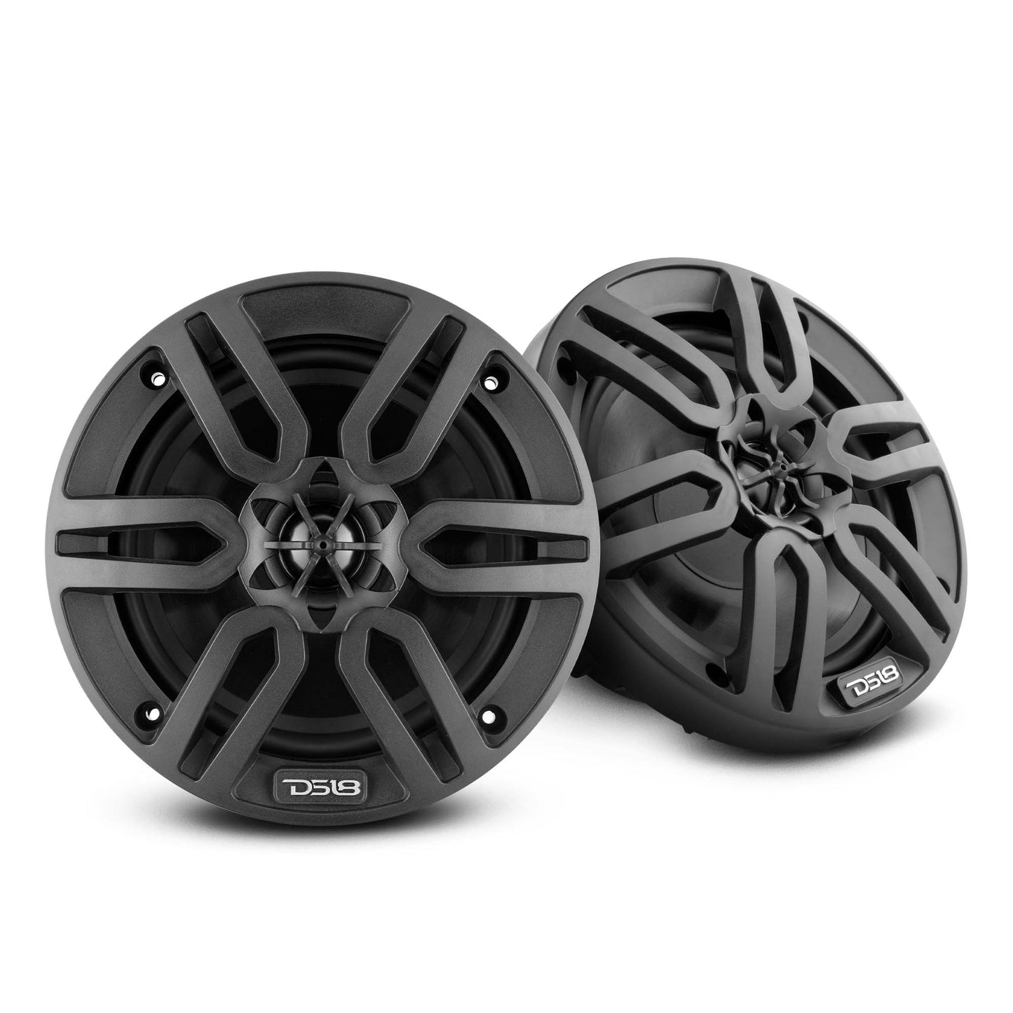 DS18 Golf Cart Package - 2 x 6.5” Marine Speakers +1 x 2 Ch Amp +1 x AMPKIT8 +1 x ENSBTRC-SQ, BLACK or WHITE.