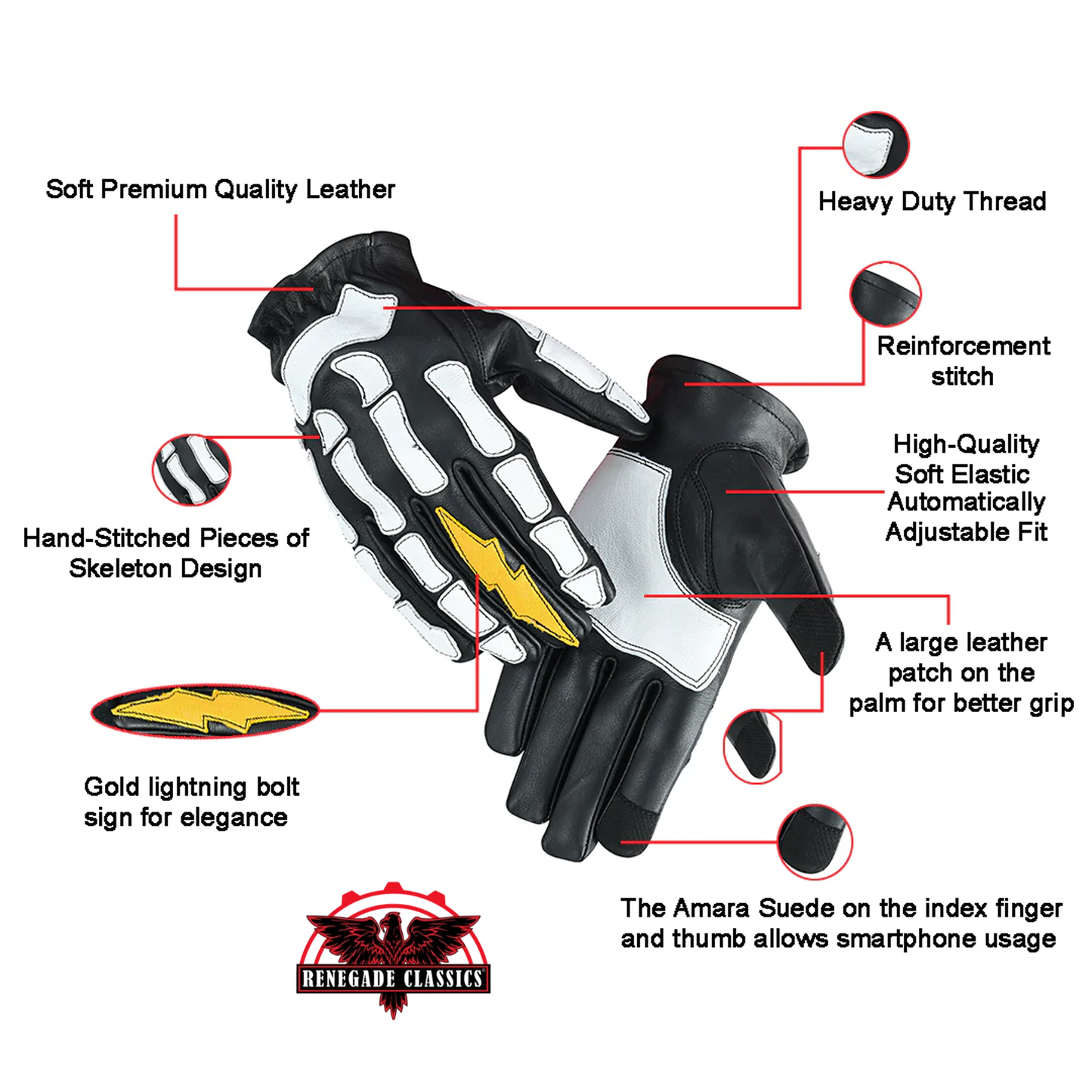 Men's Devil Hands Leather Gloves  - Renegade Classics