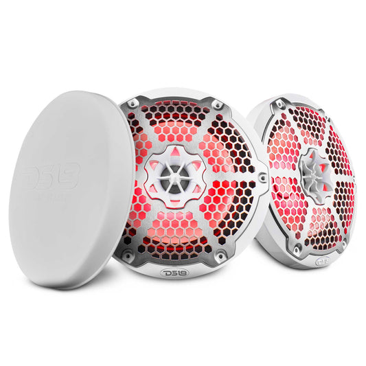 NXL 8" 2-Way Coaxial Marine Speaker With LED RGB Lights 125 Watts Rms 4-Ohm -White