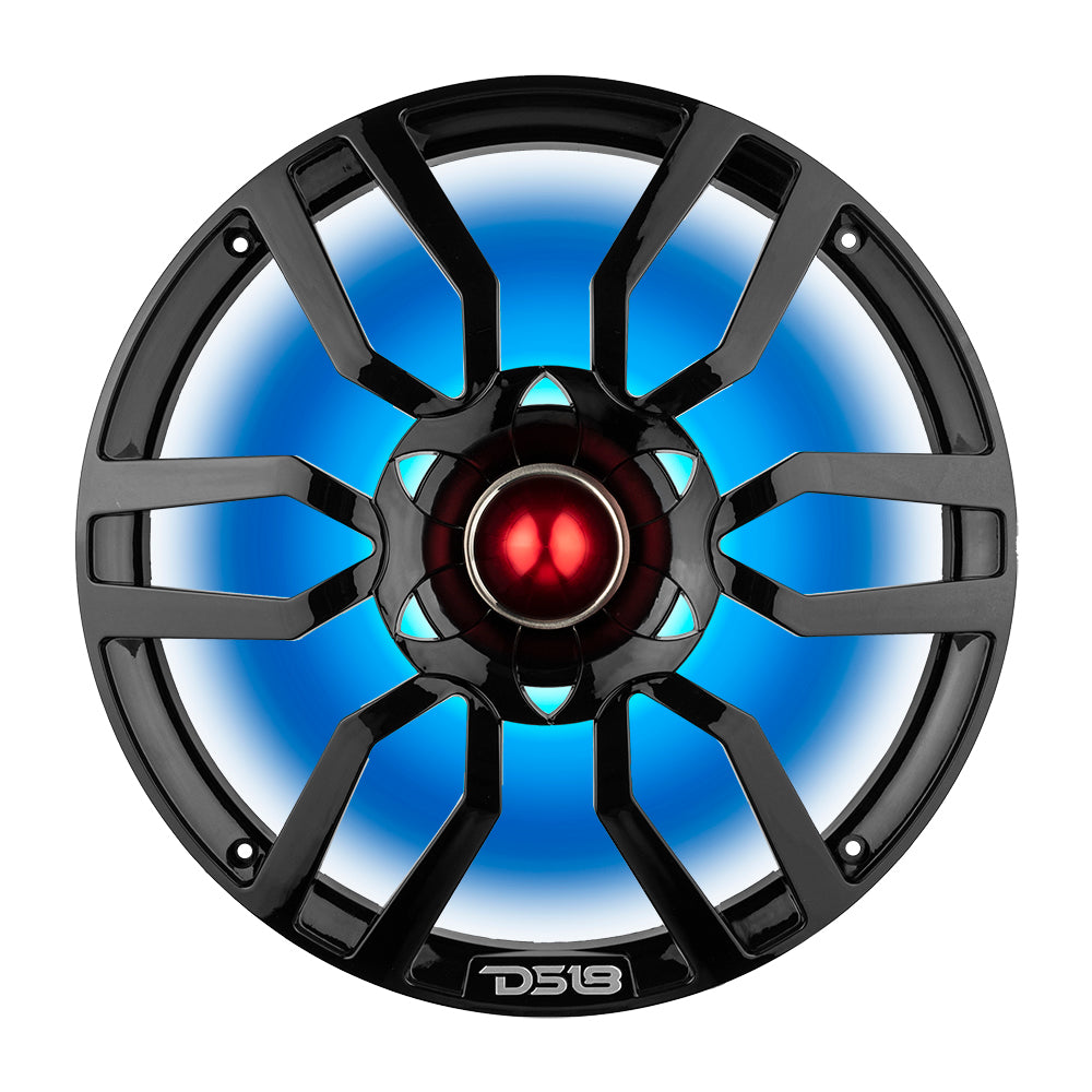 DS18 PRO-GTW10BK 10" Grill with Built-in 1.75" VC  Neodymium Bullet Tweeter and RGB Lights 500 Watts Black