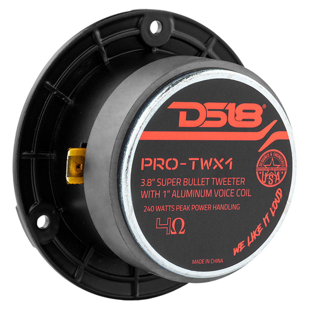 3.8" Super Bullet Tweeter 120 Watts 1" Aluminum 4-Ohm Vc