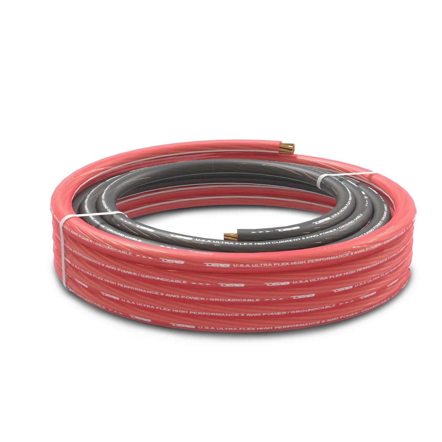 DS18 PW-OFC8GA-5BK/20RD 8-GA Ultra Flex OFC Ground Power Cable 5 Ft Black and 20 Ft Red Kit
