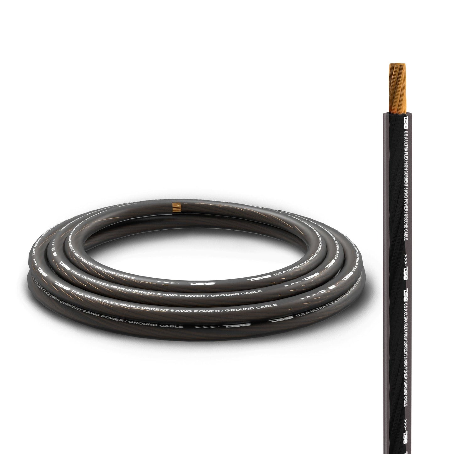 DS18 PW-OFC8GA-5BK/20RD 8-GA Ultra Flex OFC Ground Power Cable 5 Ft Black and 20 Ft Red Kit