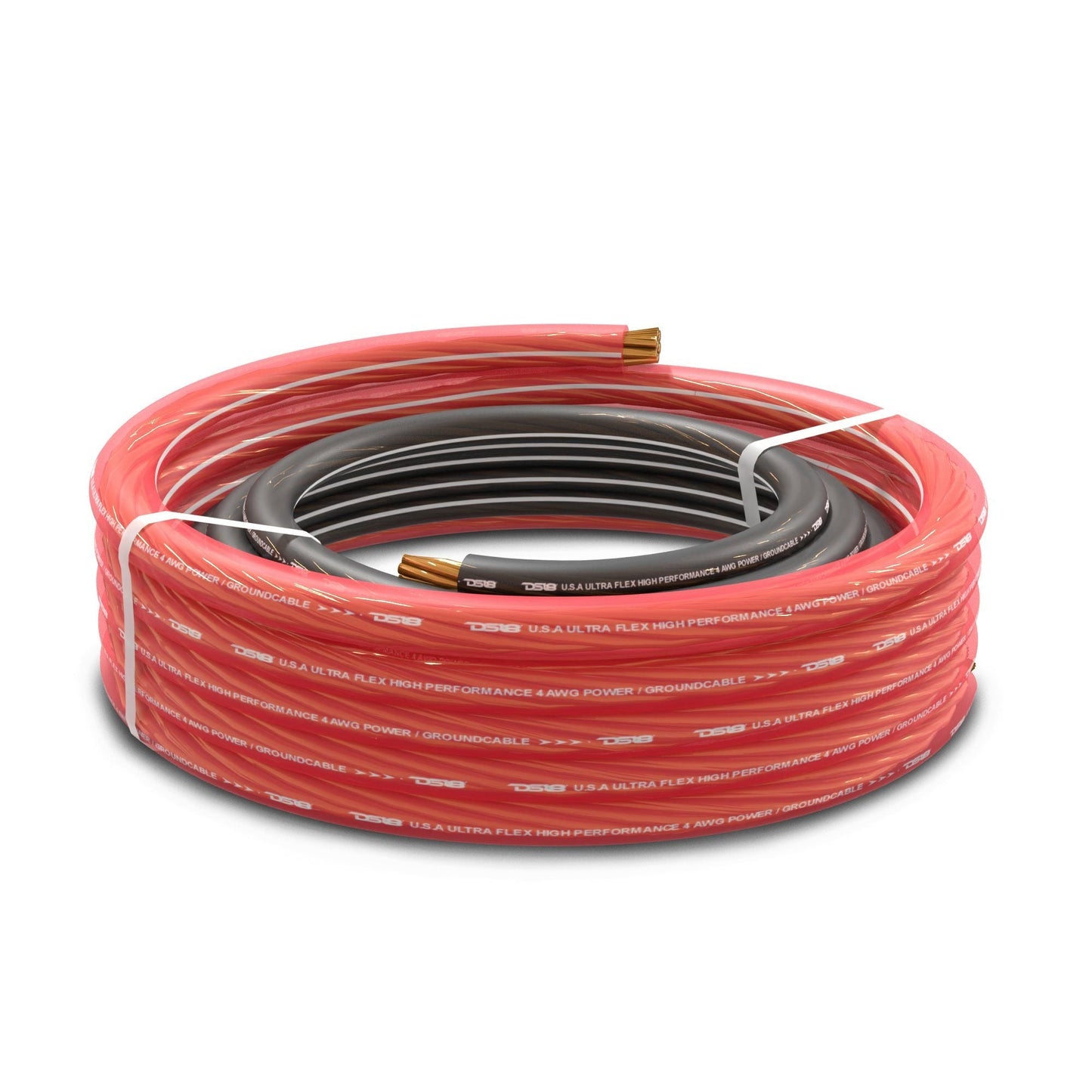 DS18 PW-OFC4GA-5BK/20RD 4-GA Ultra Flex OFC Ground Power Cable 5 Ft Black and 20 Ft Red Kit