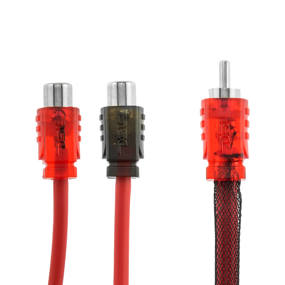 Level 2 RCA 100% Copper OFC Y Connector 1 MALE to 2 FEMALE - RED