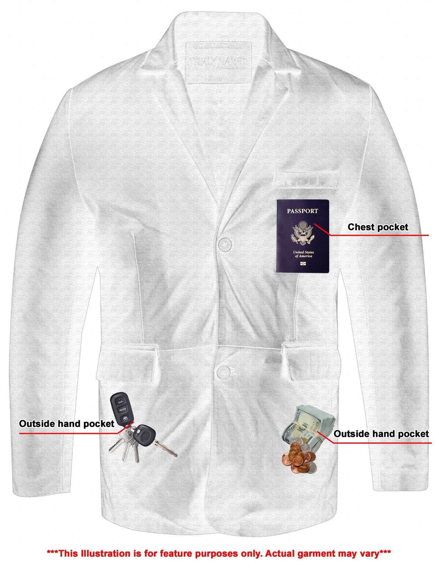 Retro Trim Men's Black Sheep Skin Leather Blazer