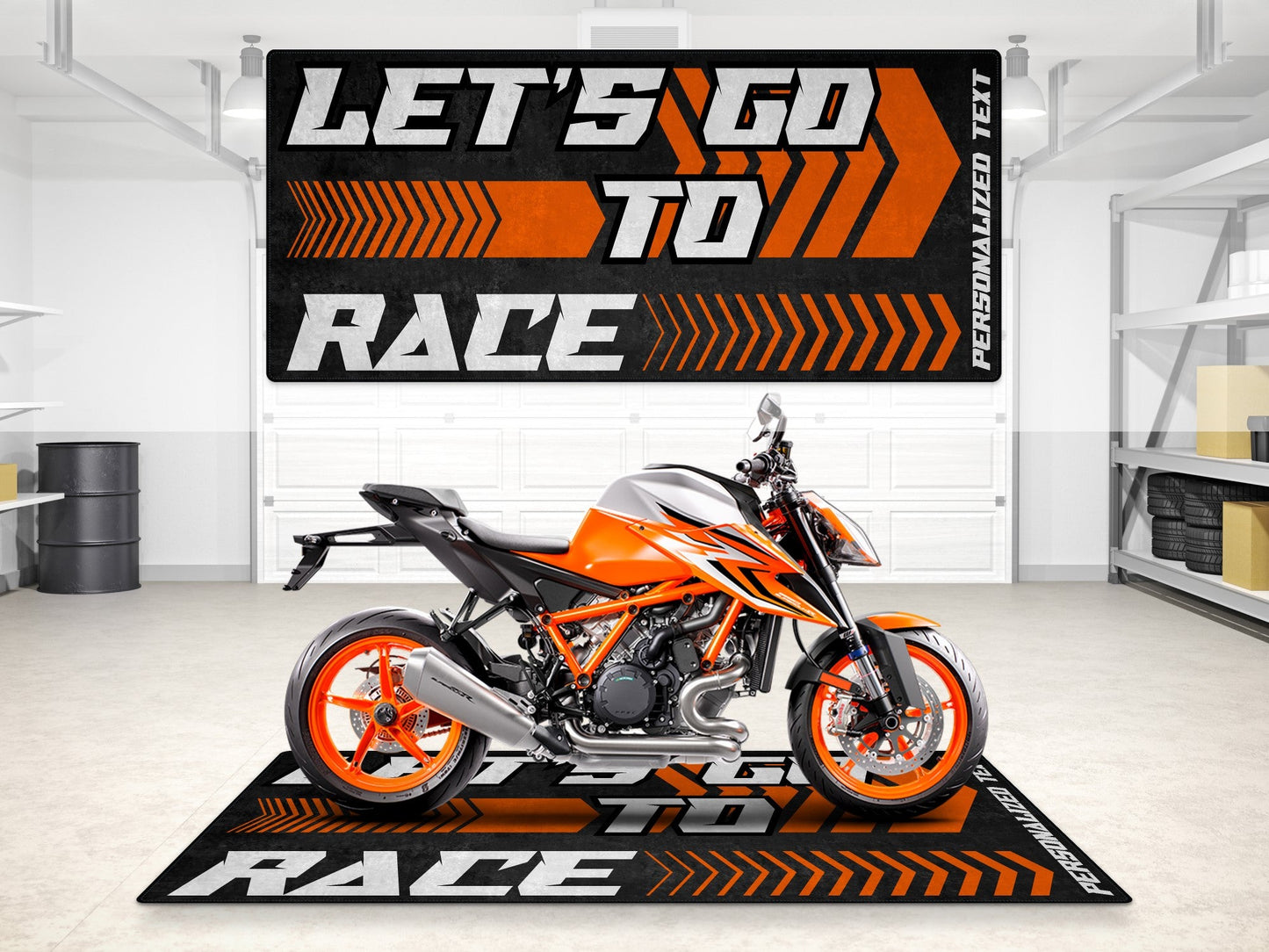MPM Motorcycle Mat for KTM Motorcycle (Let's Go To Race) - MM7212