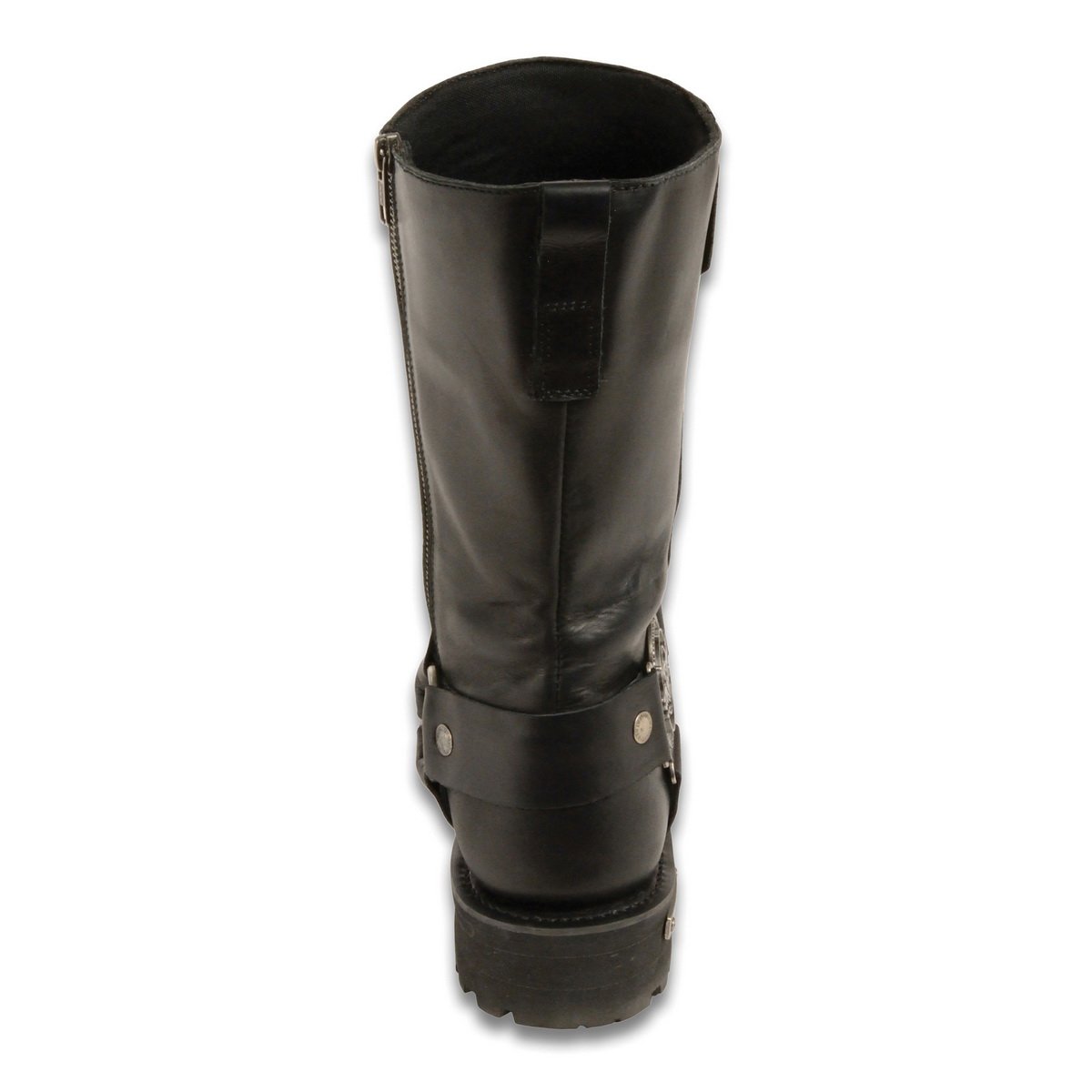 Milwaukee Leather MBM9060W Men's Black Wide-Width 11-inch Classic Harness Square Toe Boots