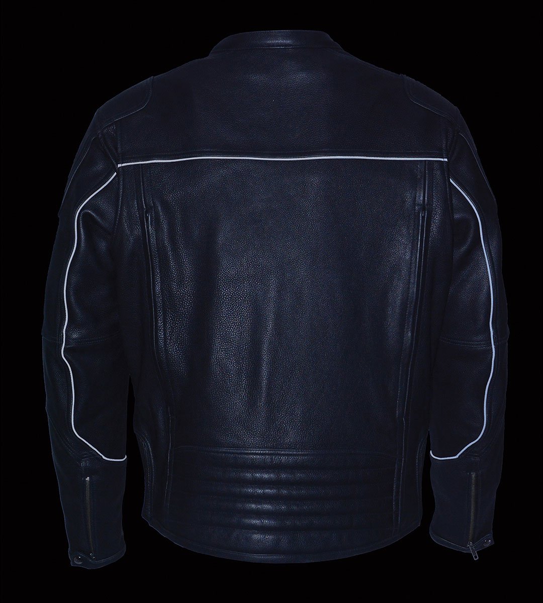 Milwaukee Leather MLM1502 Men's Black Premium Leather Vented Motorcycle Biker Jacket w/ Cool-Tec Leather Treatment Tech