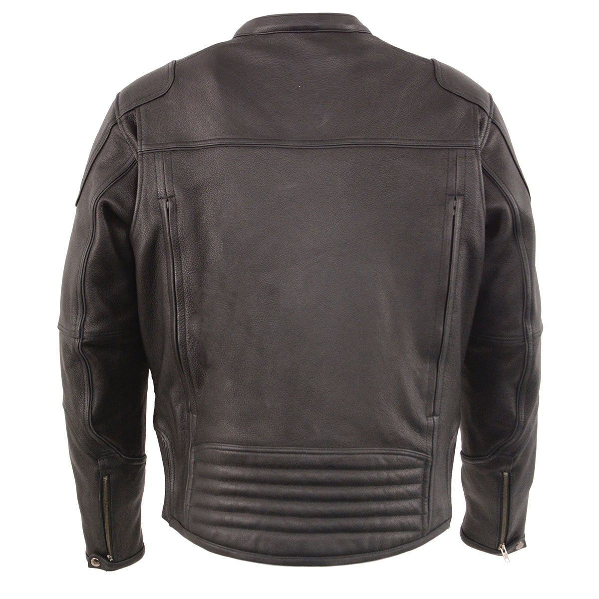 Milwaukee Leather MLM1502 Men's Black Premium Leather Vented Motorcycle Biker Jacket w/ Cool-Tec Leather Treatment Tech